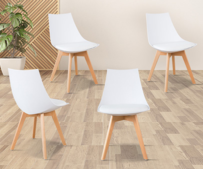 Lot de 4 chaises blanches prague